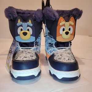 Ground Up Bluey & Bingo Kids Winter Snow Boots Faux Fur Lined Toddler US Size 9